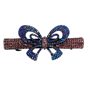 Haarclip Haarschmuck Strass 8527 - bordeaux/blau